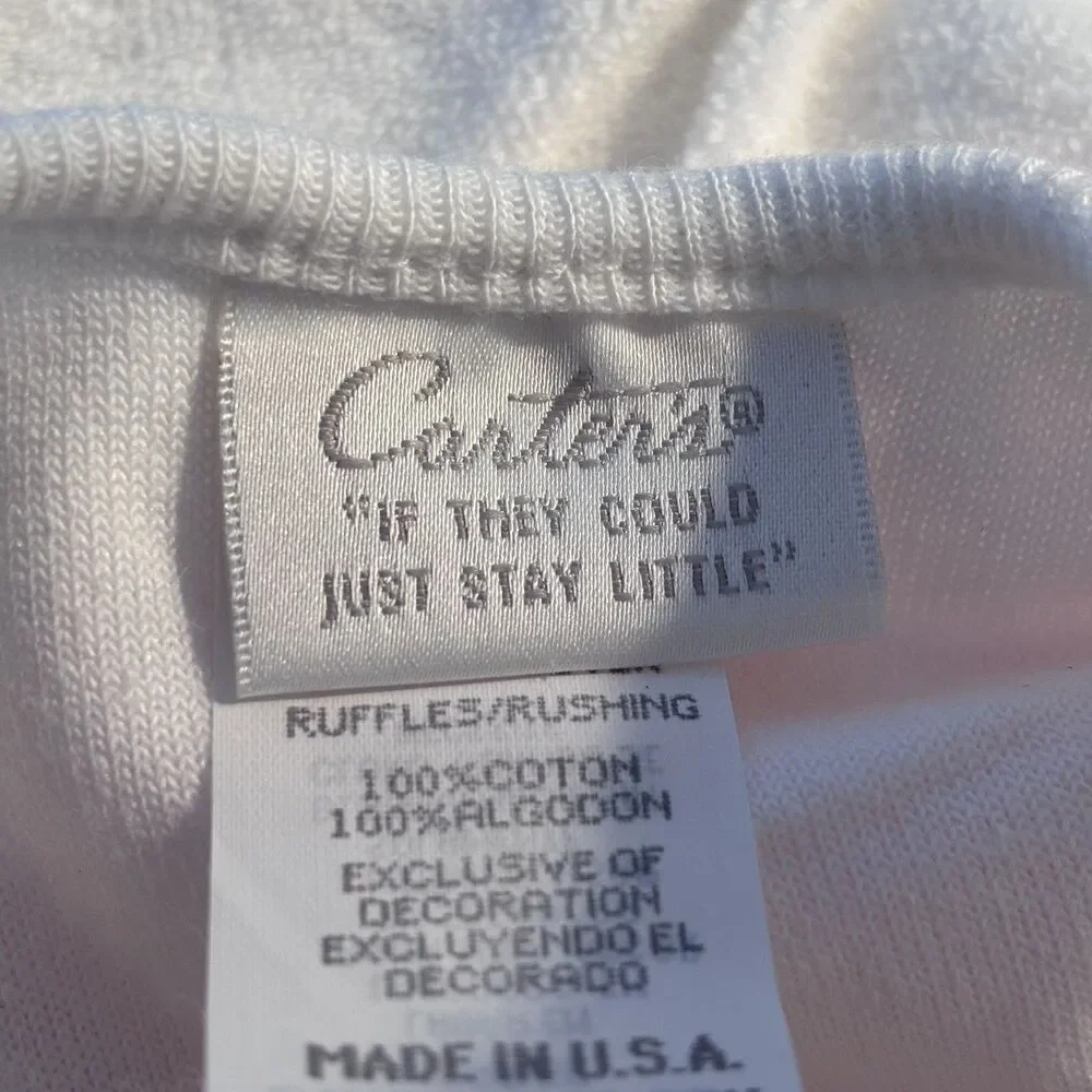 NWT Vintage Carter’s Baby Girls 0-3mo 1 Piece Bunny Outfit Ruffle Easter Spring
